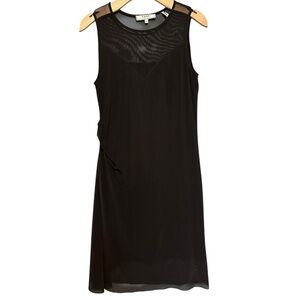 Sade New York Women’s 8 Black Sleeveless Gathered Side Mesh Overlay Mini Dress
